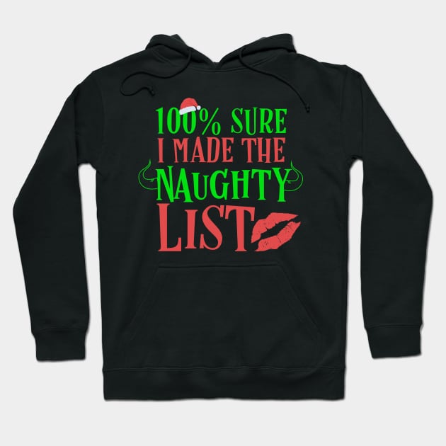 Naughty List Adult Christmas Sexy Lips Hoodie by TheAparrelPub